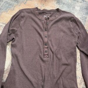 Aerie Chocolate Henley Top